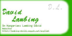 david lambing business card